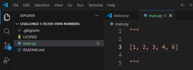 Python Challenge 5 Input Filter Even Numbers