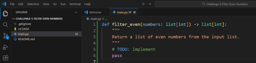 Python Challenge 5 Starter Code Filter Even Numbers